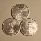 American Silver Eagle Coins, Lot of 3 - 1oz .999 Fine Silver Coins from 2010