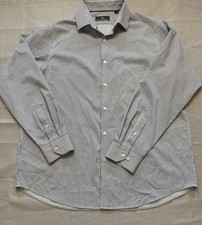 NWT Men's Hart Schaffner Marx Blue Light Blue Stripes Button Dress Shirt LRG  