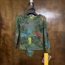 NEW, BOYS SIZE 4 TEENAGE MUTANT NINJA TURTLES 2 PIECE PAJAMA SLEEP SET
