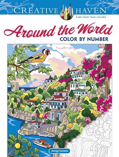 Creative Haven Around the World Color by Number by George Toufexis NEW - Image 5