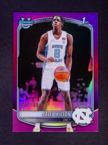 2025-26 Topps Bowman Chrome U. Caleb Wilson #83 1st Purple /199