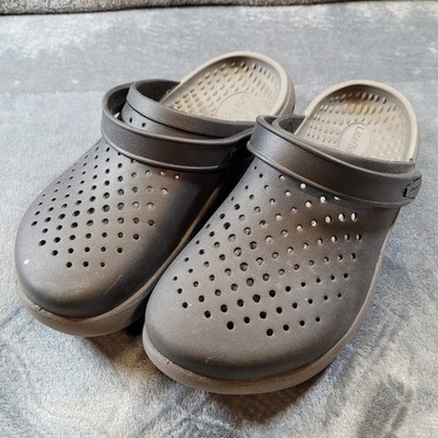 Crocs LiteRide Clog Charcoal Gray Mens 8 Womens 10 Comfort Slip On Shoes 204592
