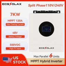 ECGSOLAX 7000W 48V Solar Hybrid Inverter 120V Split Phase 120A Battery Charger