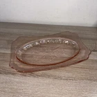 VTG Jeanette ADAM Pink Depression Glass Rectangular Serving Platter ~11 5/8"
