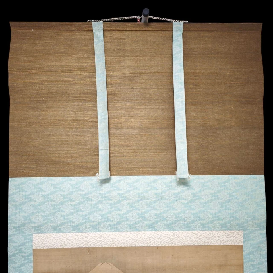 Antiguo pergamino colgante japonés Kakejiku tinta pintura montaje Fuji L:120 cm Foto 2 de 4