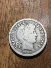 1908-D Barber Liberty Head Dime 90% silver Actual coin Good Coin