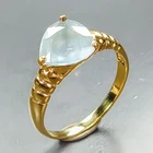 Fine Art Natural Aquamarine Ring 925 Sterling Silver Size 7.5 /R469052