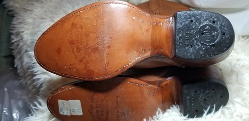 Vtg Alberta Women Western Boots 6 AA Pull-ons Leather Brown Top Stitch Embellish - Picture 10 of 10
