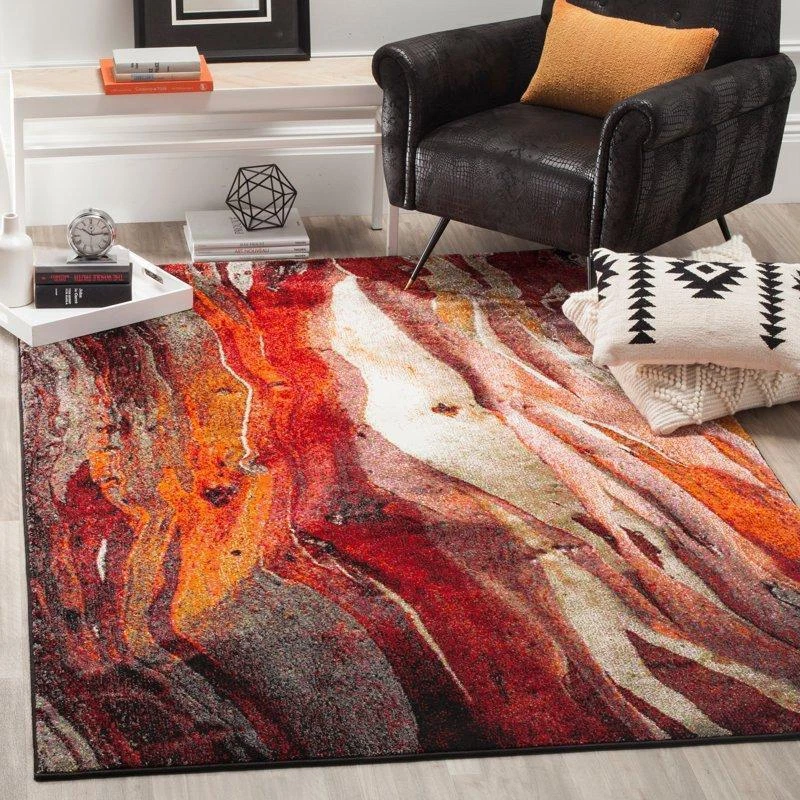 2'7" X 5' Indoor Area Rug Rectangle Bedroom Dining Room Abstract Polypropylene - Image 2 of 4