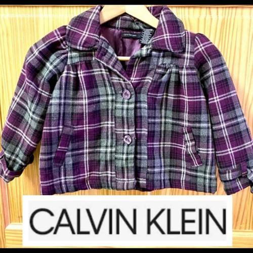 Calvin Klein Plaid Swing Coat Girls 
