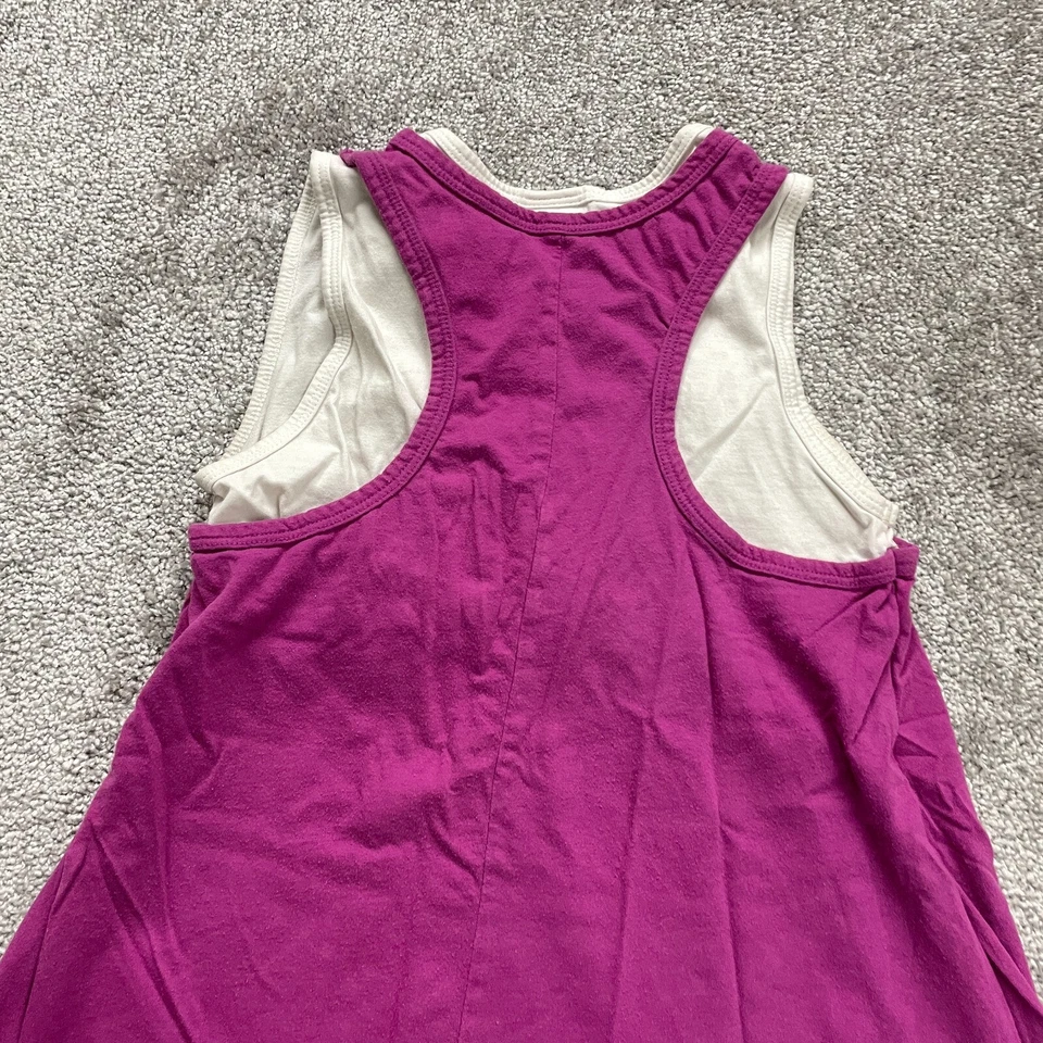 Топ безрукавка Xhilaration детский для девочек большой фиолетовый белый павлин графический гоночный сзади - Изображение 4 из 4