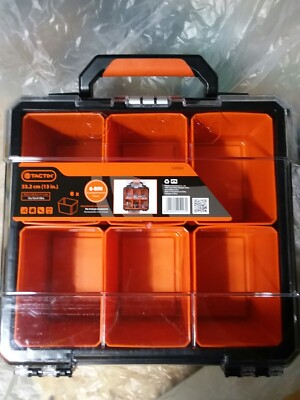 Tactix 13 in. Plastic Portable Tool Box with 6 Bins