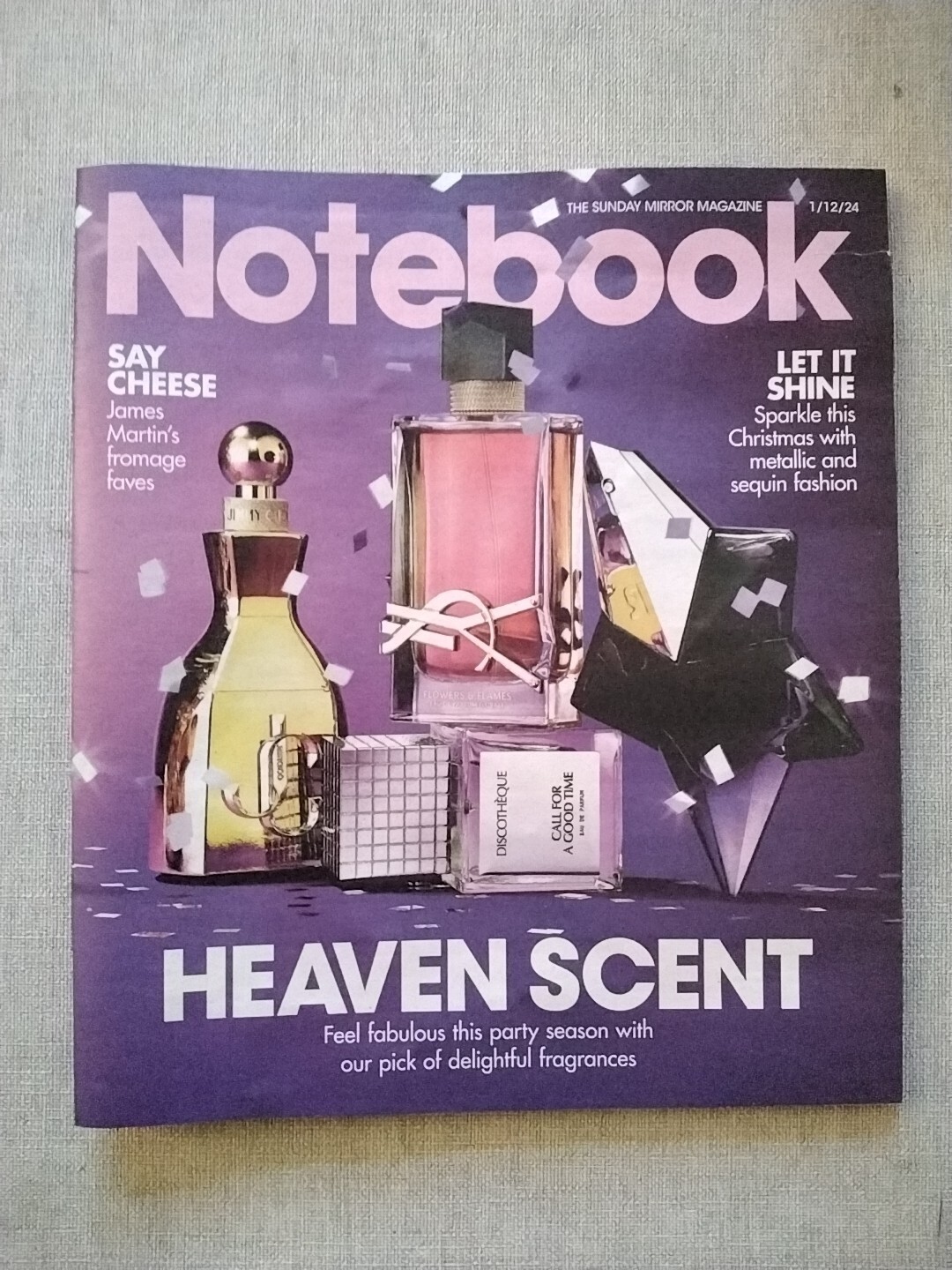 Notebook The Sunday Mirror magazine 1st Dec 2024 Party Fragrances-image
