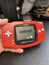 Target Red Gameboy Advance Nintendo GBA AGB-001 Works No Battery Cover w/ cable