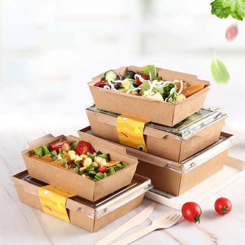 10pcs Burger Packing Boxes Picnic Food Containers 2-compartment Takeaway Boxes - Photo 10/12
