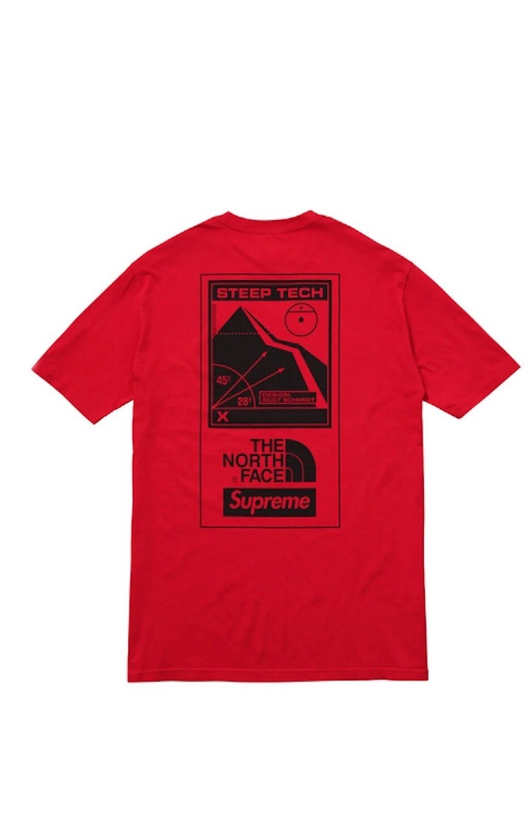 Supreme The North Face Steep Tech Tee SS16 Red Medium New | eBay
