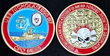 FFG-47 USS NICHOLAS CPO CHIEF MESS - SKULL - Navy Challenge Coin