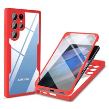 For Samsung S25 FE/S25 Ultra/S24+ Full Body Clear Shockproof Rubber Case Cover