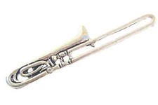Trombone Hand Made in the UK Pewter Lapel Pin Badge