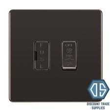 BG Nexus Black Nickel Screwless Flatplate Switches & Sockets Black Inserts 