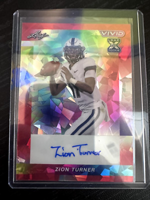 2024 Leaf Vivid Red Crystal Ice Zion Turn Rookie Auto 3/8 Jacksonville State
