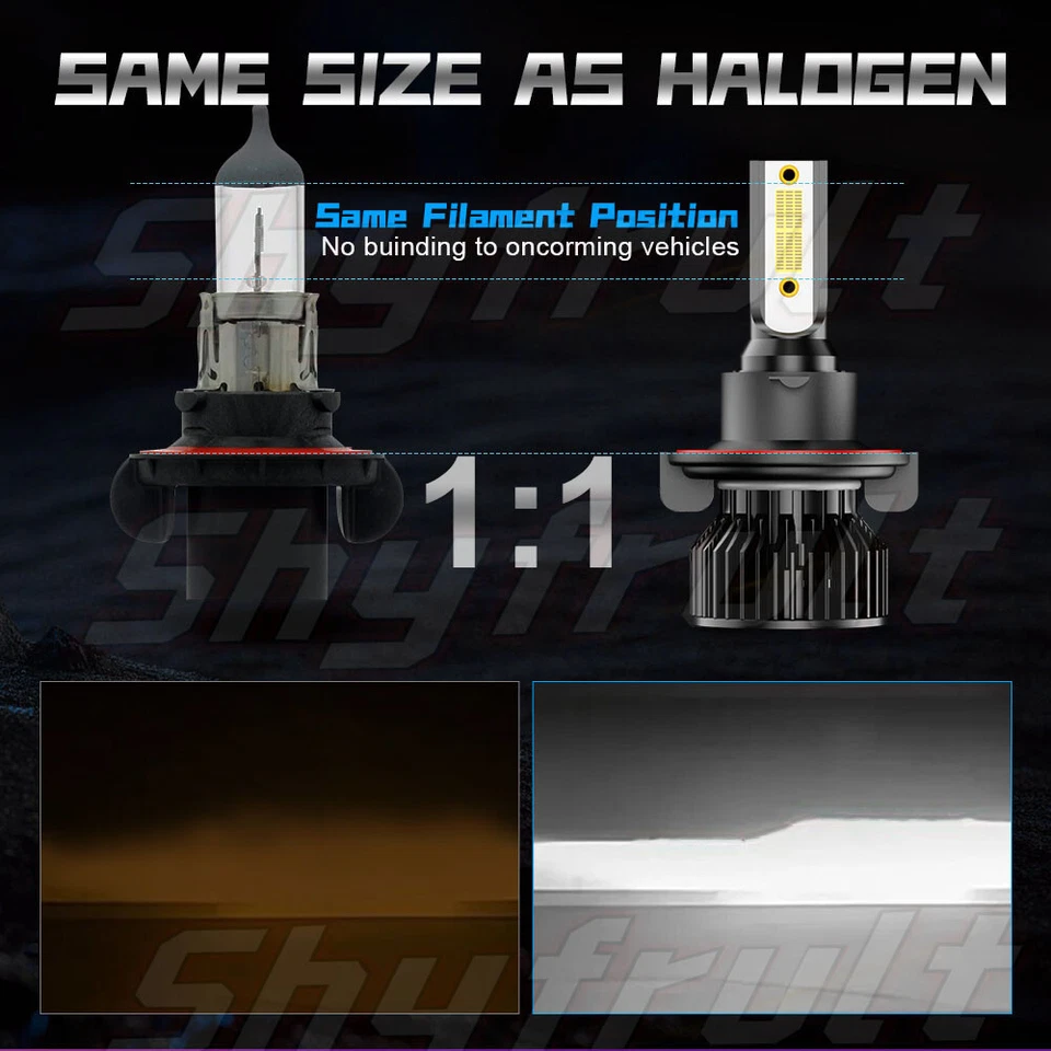 For Ford E-450 Super Duty 2021-2023 LED Headlight High Low Bulbs Kit 2Pcs 60W Foto 2 de 4