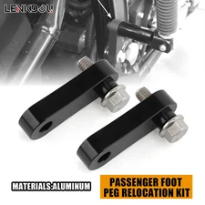 Pair Passenger Foot Peg Relocation Mount Kit For Harley Softail FXST FLST 86-17