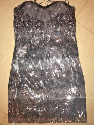 abs allen schwartz sequin dress ABS Allen Schwartz Collection Silver Sequin Sleeveless Dress Size 0 b9