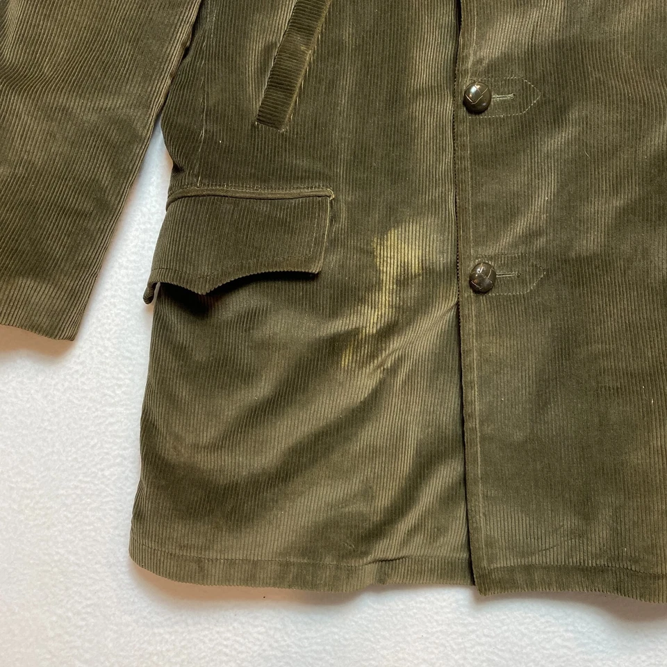 Chaqueta de Colección Sears Para Hombres 42 Reg Verde Oliva The Country Abrigo Pesado Pana Años 70 Foto 4 de 4