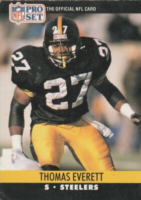 FREE SHIPPING-MINT-1990 Pro Set Thomas Everett #622 STEELERS PLUS BONUS CARDS