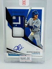 2021 Panini Immaculate Austin Martin Prospect Patch Auto #5/7