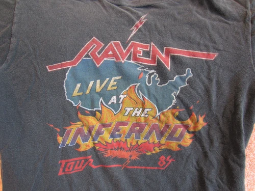 RAVEN Concert T-Shirt Tour Shirt Live At The IN 1980s vintage concert t-shirt, vintage, size L, single stitch, B+ condition