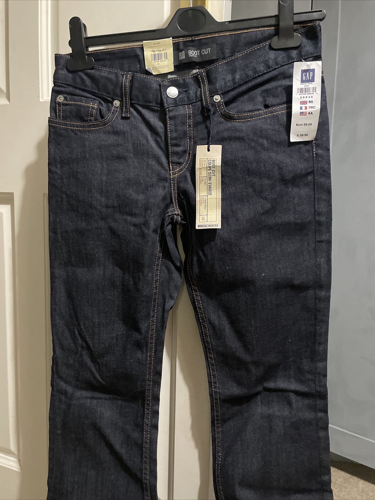 Gap New Jeans Slim Boot CutStretch W26 L30 Navy Sit Just Below waist