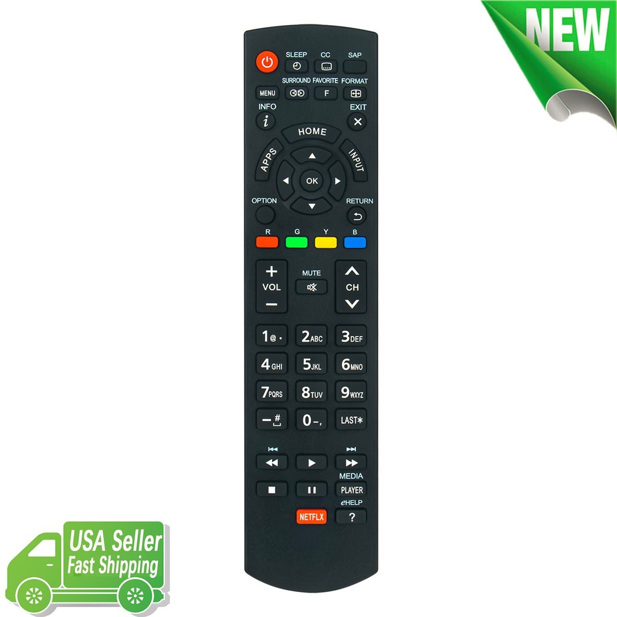 Télécommande Universelle Pour TV Panasonic N2QAYB000828, N2QAYB001013, TC-50AS630U