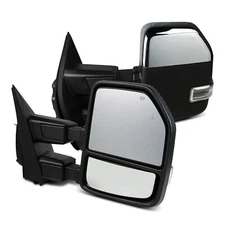 For 17-18 Ford F250/F350 Power/Blind Spot/Spotlight/Signal Chrome Towing Mirrors