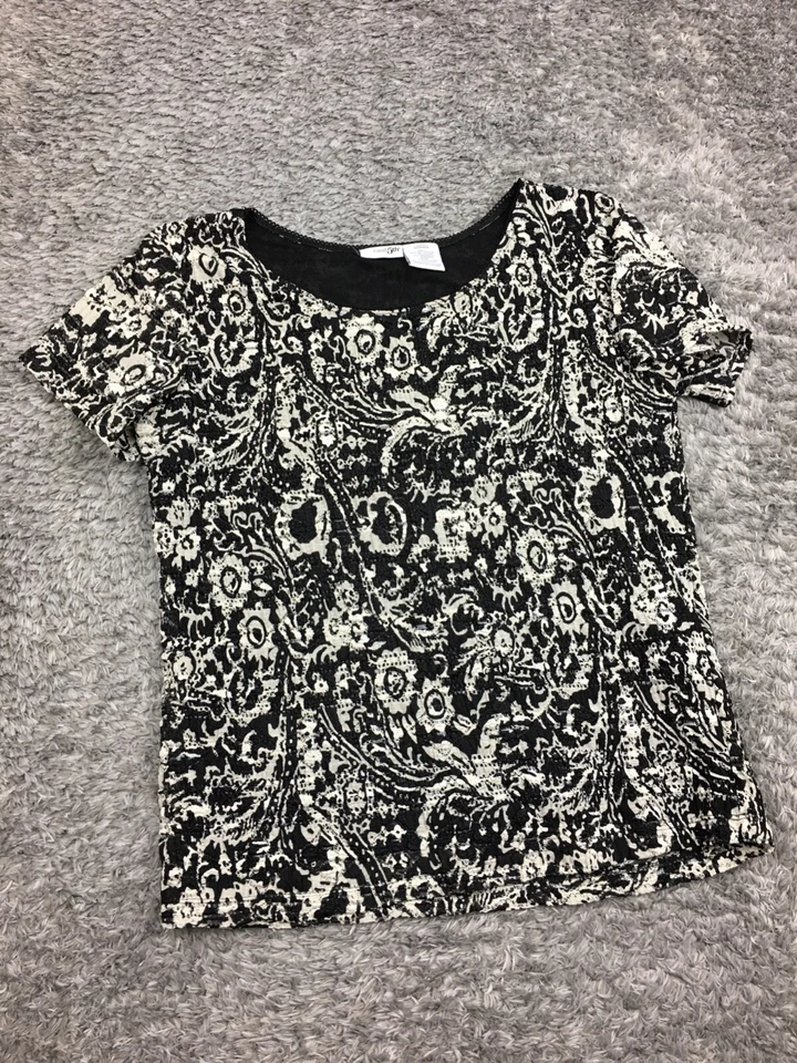 Blusa elástica negra talla grande East 5th manga corta para mujer Foto 3 de 4