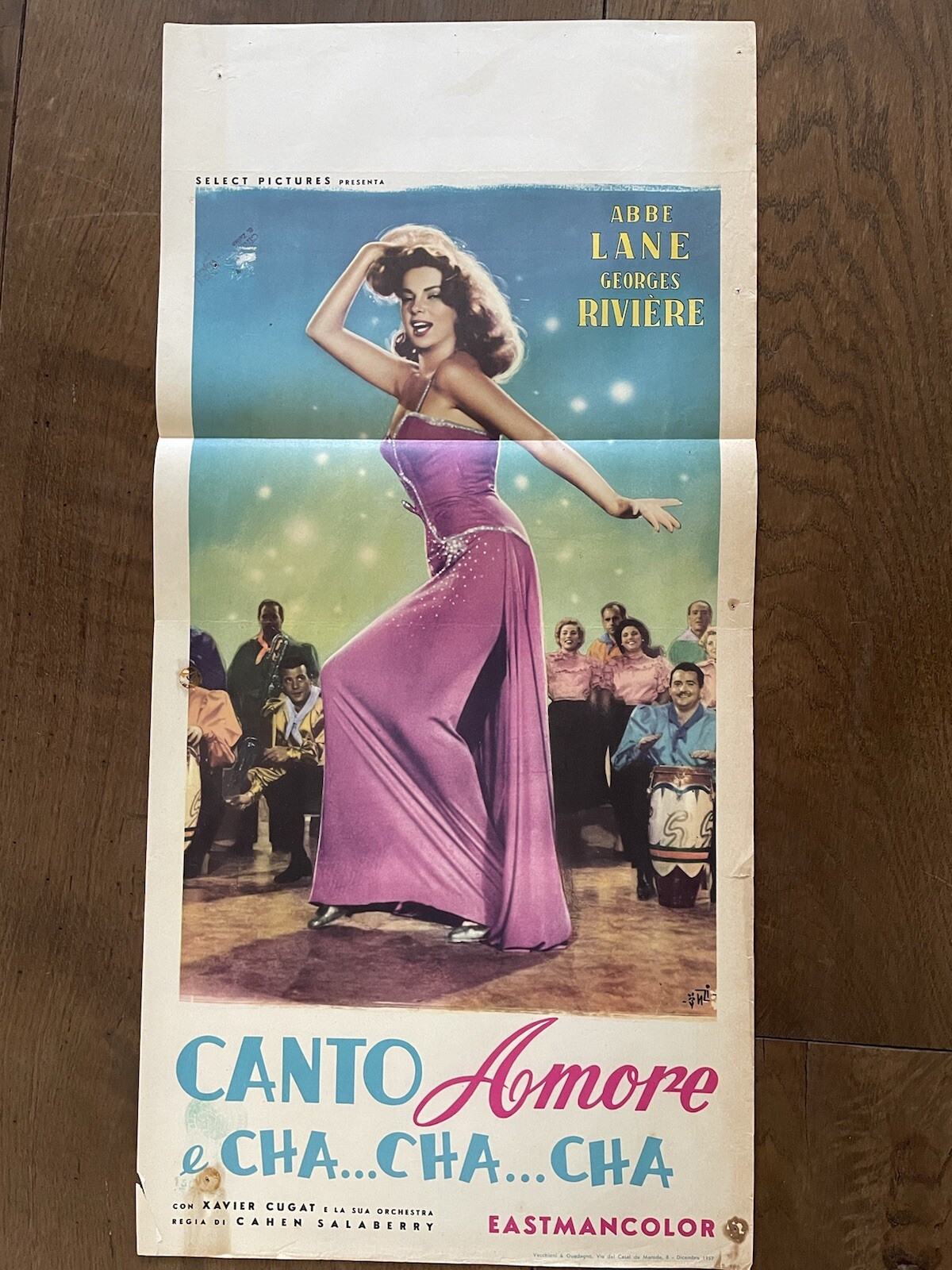 Locandina originale film Canto amore e cha cha cha (1957) - Regia di Enrique Cahen Salaberry