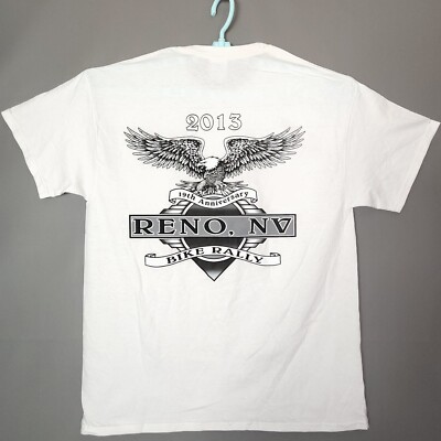 2013 Reno Nevada Motorcycle Shirt L 19th Anniversary Bike Rally Eagle Wings NWOT
