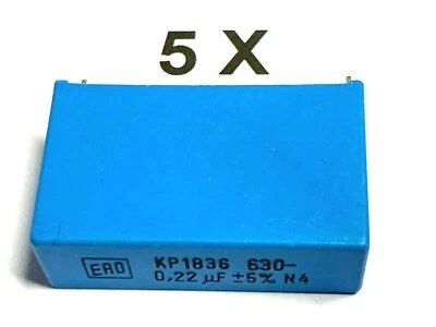 220nF, 0,22uF, 630V-, 300V~, 5%, RM37,5, 100°,KP1836,KP1836422635, 5 Stück/piece - Bild 1 von 3