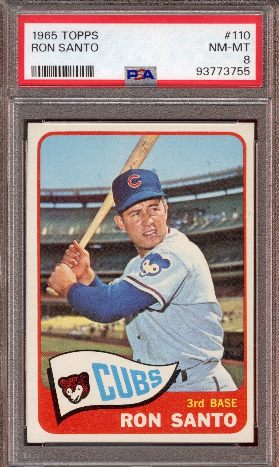 1965 Topps #110 Ron Santo - PSA NM-MT 8 - Chicago Cubs - VSCARDS