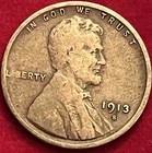 1913-S Lincoln Wheat Cent Semi-Key Date Fine Condition *Low Mintage* JC1332