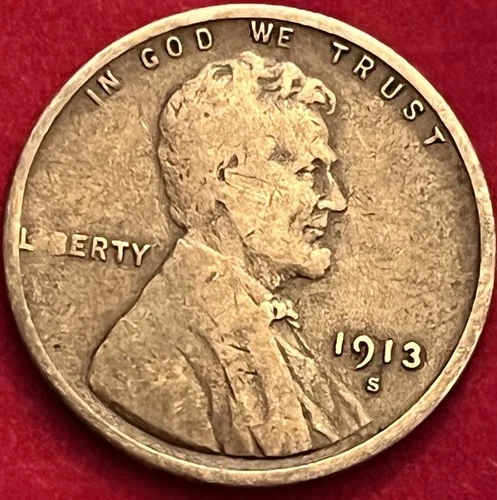 1913-S Lincoln Wheat Cent Semi-Key Date Fine Condition *Low Mintage* JC1332