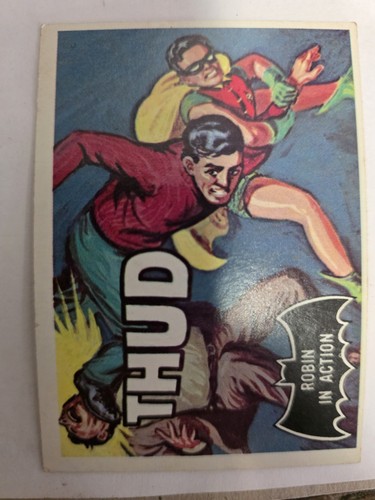 1966 Topps Batman Black Bat #18 Robin in Action — TAG (grade unconfirmed)