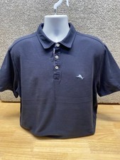Tommy Bahama Island Zone Polo Shirt Mens XL Navy Blue Supima Short Sleeve