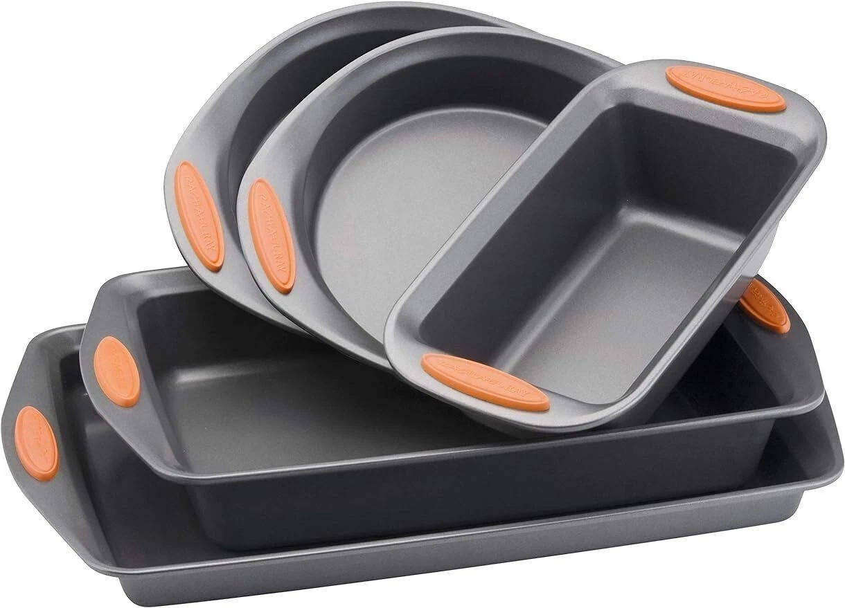Nonstick Bakeware Set with Grips Nonstick Bread Pan Baking Cake Pans 5 Piece