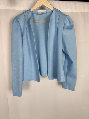 Prospect Hill Light blue Structured Blazer Jacket Women s Size L  Shimmer  Puff