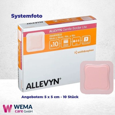 ALLEVYN Gentle Border Lite 5x5 cm Schaumverb., 10 St PZN 09431196