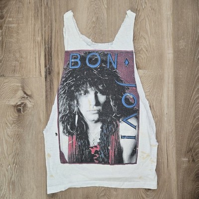 Vintage 1986 Bon Jovi Slippery When Wet Tour Muscle Tee Shirt