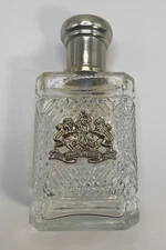 Ralph Lauren Perfume Safari Silver Lion Emblem Glass Empty Perfume Bottle