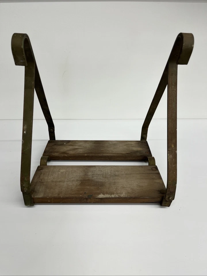 老式Safe-T-Step木制梯子平台钩1940年代台阶 — 第 3/4 张图片